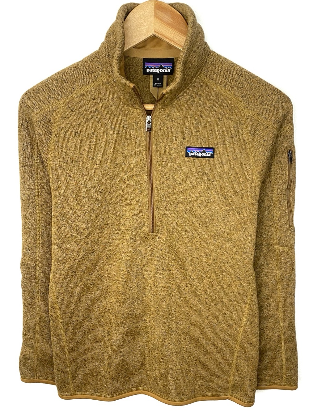 Patagonia Women’s Better Sweater 1/4 Zip Heather Brown Slim Fleece Pullover M